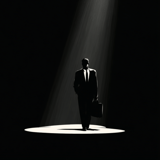 mystery man under spotlight